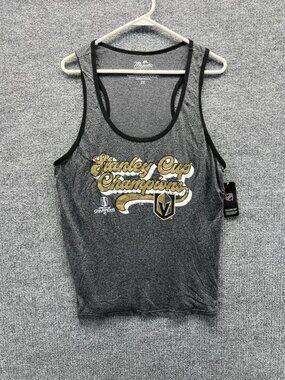 Vegas Golden Knights Shirt Womens 2XL Hockey Majestic Threads Stanley Cup Champs